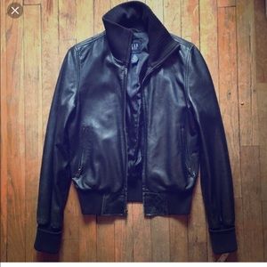 Gap Vintage leather bomber jacket